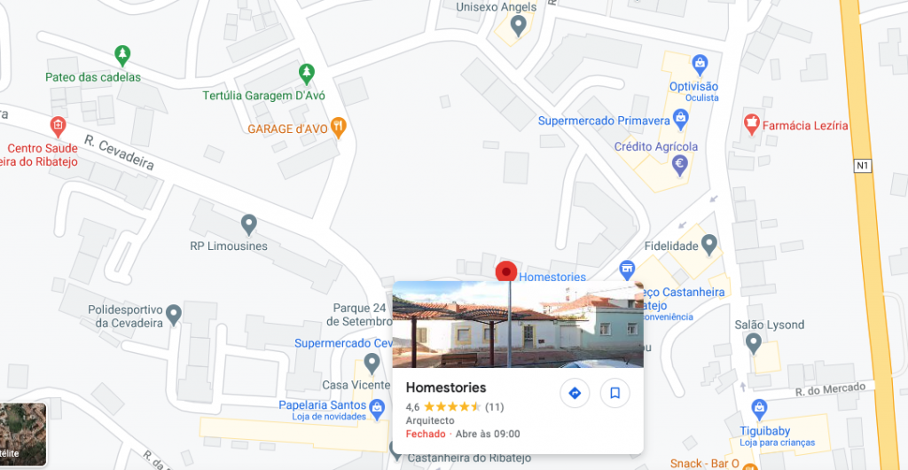 Perfil de Google My Business no Google Maps