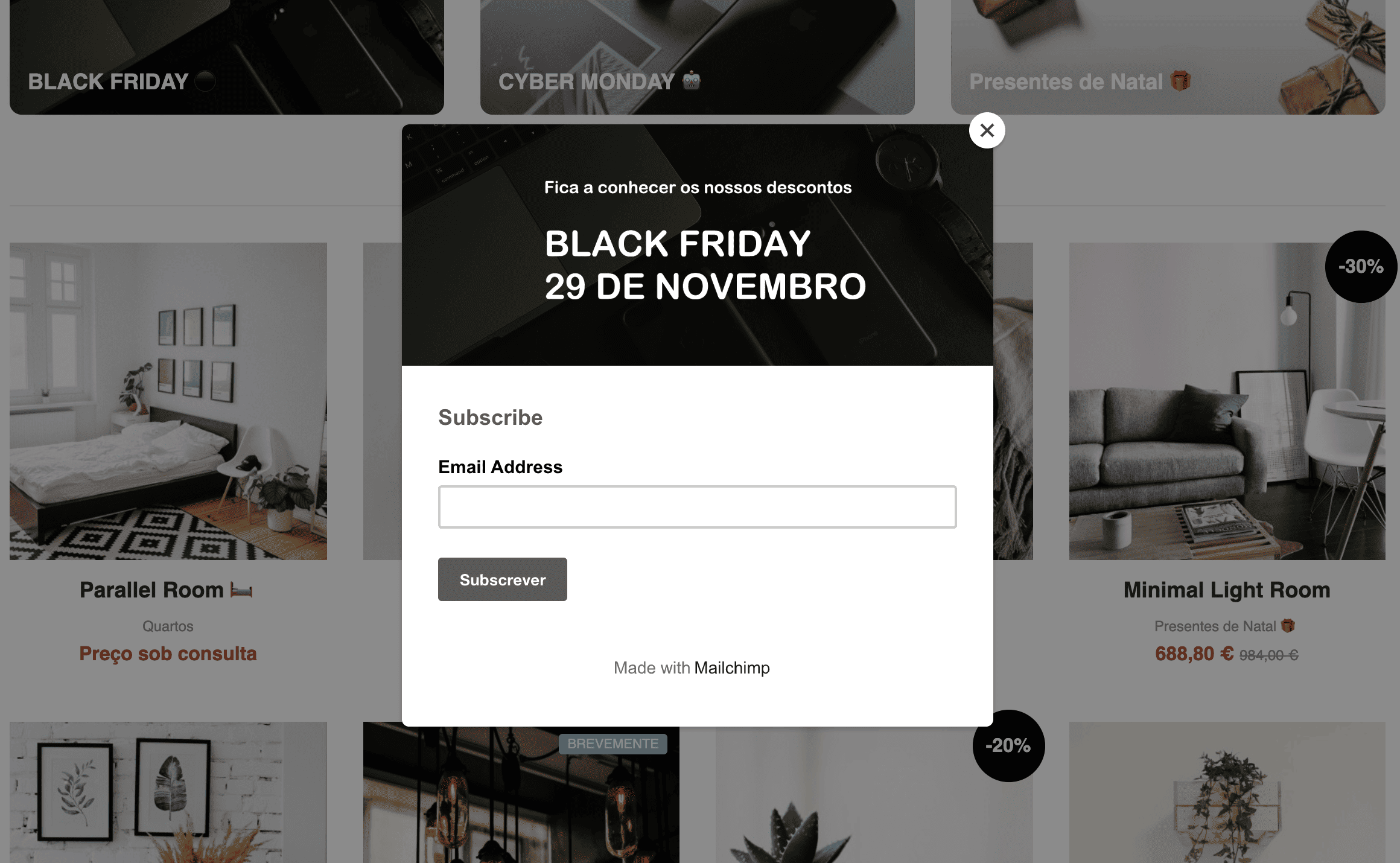 Pop-up de E-mail Marketing