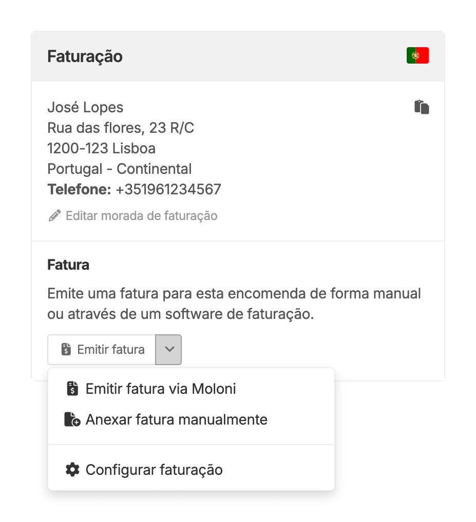 Emitir faturas na Shopkit