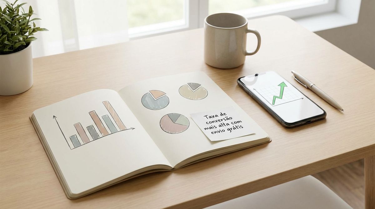 Gráfico a subir a representar aumento de conversão com portes grátis