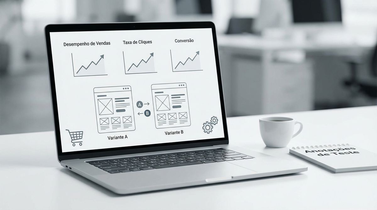 Dashboard de marketing com gráficos e testes A/B para optimização de campanhas