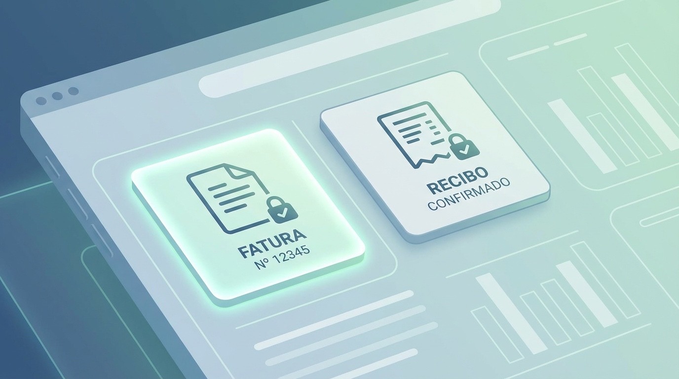 Ilustração de software de faturação certificada para loja online