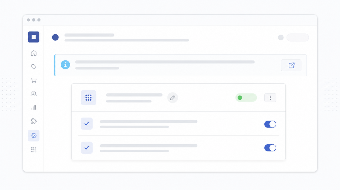 Fluxo simplificado de configuração da app Meta Pixel e API de Conversões numa interface de gestão