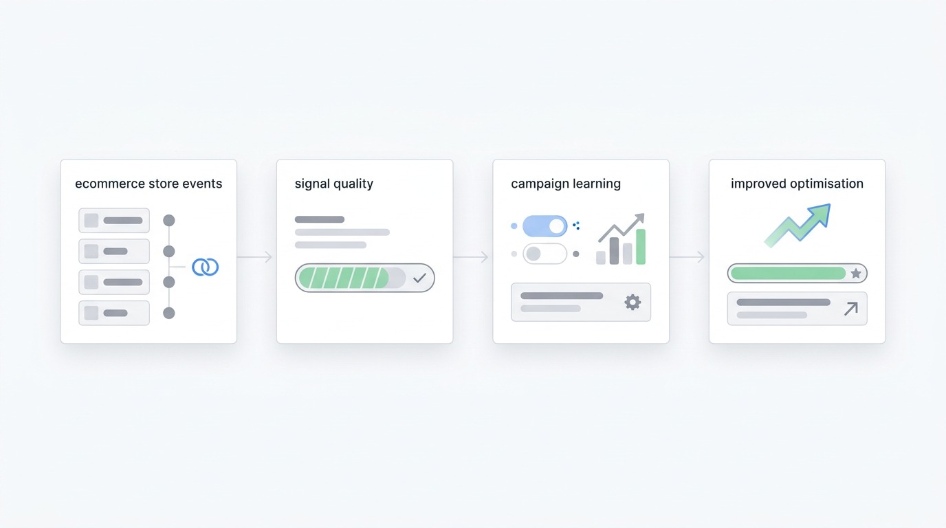 Painel de performance com sinais de conversão mais fortes e optimização mais clara