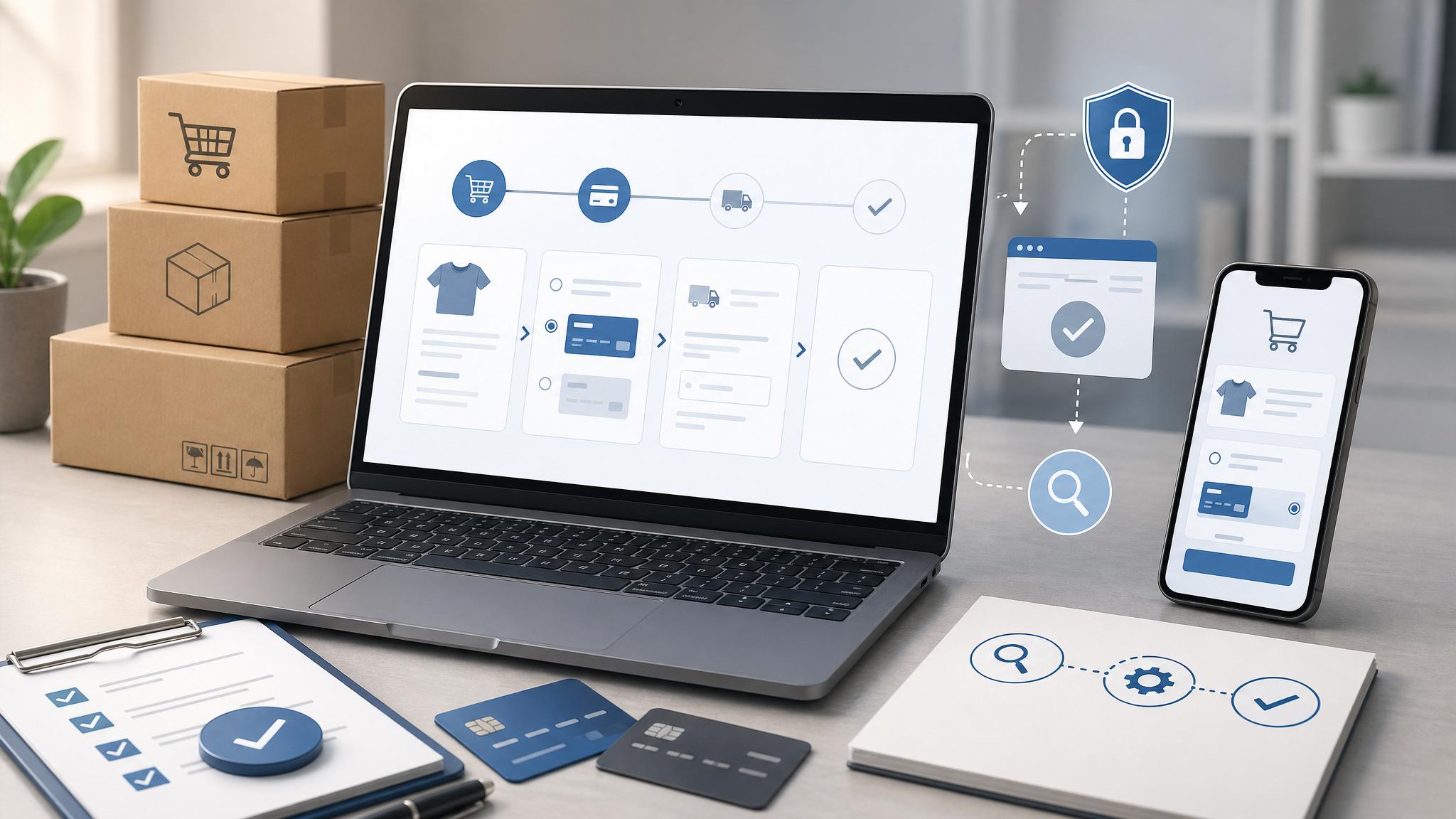 Testes de checkout, pagamentos e operação após migração de loja online